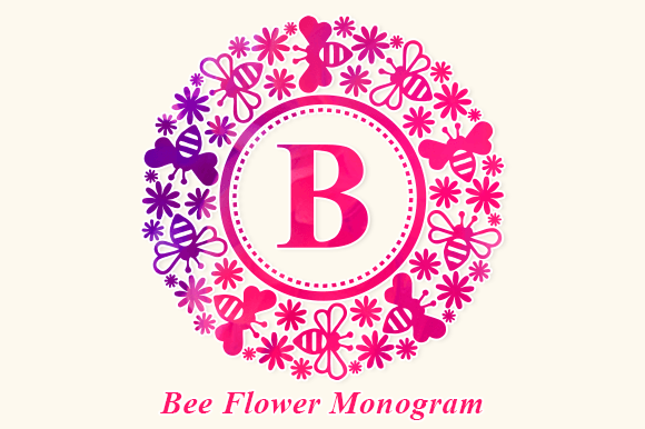 Bee Flower Monogram Font for Handmade Creations