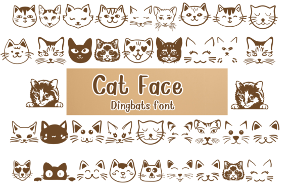 Cat Face Font for Whimsical Web Design