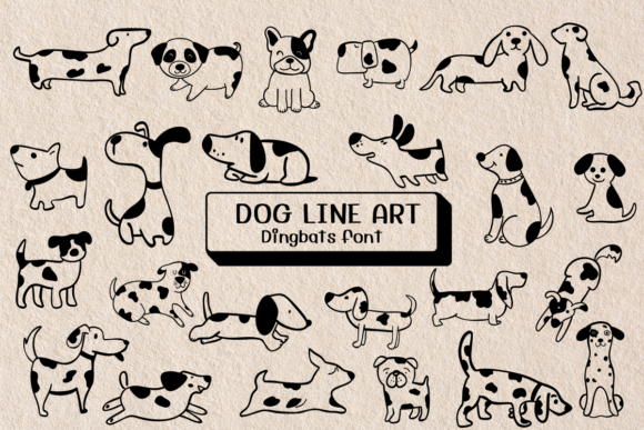 Dog Line Art: A Playful Font for Pet-Loving Brands