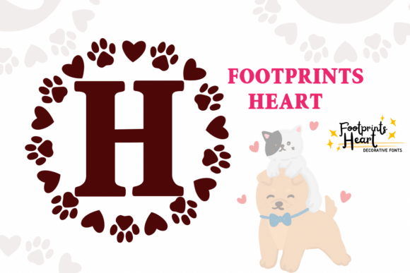 Footprints Heart Font for Branding and Design