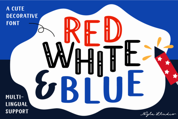 Red White and Blue Font for American-Themed Campaigns